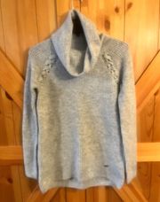 Sweater Pullover Cowl Neck Gray Tunic Size Small Women's