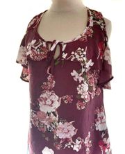 Flirty Floral Cold Shoulder Blouse