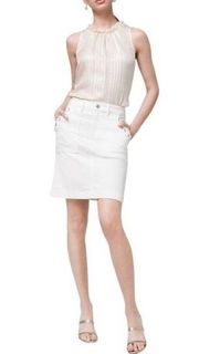 NWT White House Black Market White Mini Lace Up Utility Jean Skirt Size 0