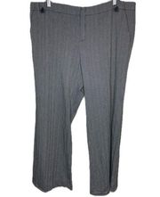 Lafayette 148 Thin Micro Stripe Wide Leg Pants Size 18 Navy Blue White EUC