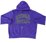 Nike Vintage  Catherdral Football Purple Center Swoosh Hoodie Pullover Sweater