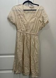 Calypso St. Barth Cream Silk Short Sleeve Dress Size XS