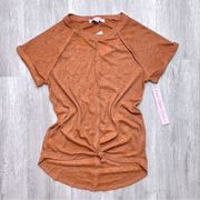 Rust Waffle Knit Tee