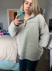 Tan Fuzzy Quarter Zip Pullover