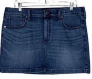 Express Skirt Womens 14 Blue Denim Jean Skirt Straight Mini Mid Rise Casual