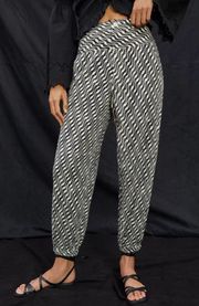 Printed Linen Blend Boho Jogger Pants