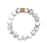 KARMA BEADED BRACELET - WHITE HOWLITE