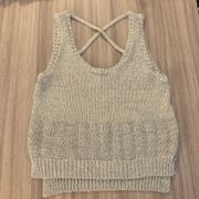 Rebecca Minkoff Reina Metallic Silver Knit Tank Top!