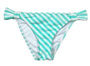 Bikini Lab Mint Green Metallic Striped Side Tab Bikini Bottoms Size Large