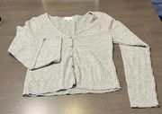 Socialite Gray Waffle Knit Button‎ Front Sweater Women's Size Medium