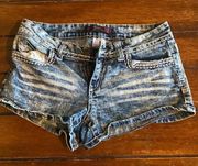 Acid Wash Denim Short Shorts