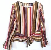 NEW Robert Louis stripe bell sleeves blouse