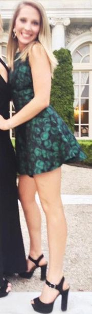 Dark Green Floral Dress