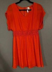 Alya Flower Lace Waist Flowy Dress Size Medium