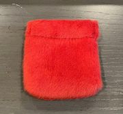 NWOT Natural Life Fuzzy Red Pinch Pouch