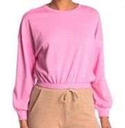 Elodie women’s pink crew neck long sleeve sweatshirt pullover