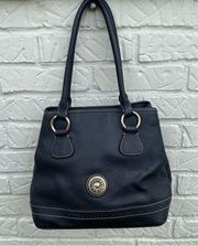 Vintage Dooney and Bourke Black Pebble Leather Shoulder Bag