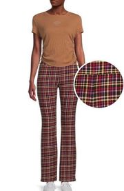 Nwt Nobo plaid flare pants women’s chevron bell bottoms stretchy leggings small