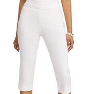 Chico’s white No-Stain White Pull-On Denim Capris size 10‎