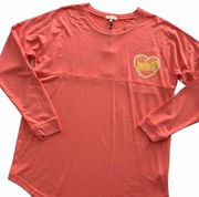 Red Camel Coral Pink “Love the South” Oversized Long Sleeve Shirt XL