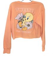 Tweety Bird That’s all Folks Floral Sweatshirt Orange Medium