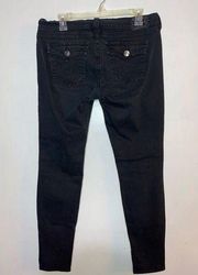 True Religion black low rise skinny stretch jeans - size 32