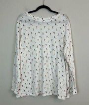 Lane Bryant | Long Sleeve White Skiing Winter Printed Tee Size 22/24