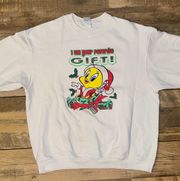 Vintage 90’s Xmas Tweety Bird I AM YOUR FAVORITE GIFT!  Sweatshirt Size XL