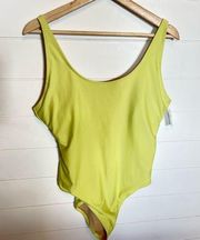NWT Old Navy chartreuse neon one piece classic swimsuit size XL