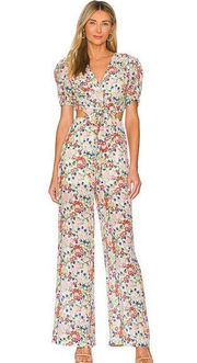 Revolve by Saloni NWT Lea Cutout Jumpsuit in Day Rosette. Size 10