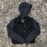Hollister Co. Black Denim Jacket With Sweater Hood