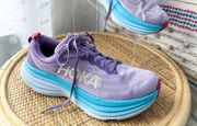 Hoka One One Bondi 8 Chalk Violet Pastel Lilac Road-Running Sneakers Women’s 10