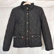 J Crew Black Quilted Down Puffer Coat