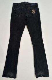 Guess‎ Jeans Womens Black Denim Slim Fit Low Rise Stretch Dark Wash Size 26