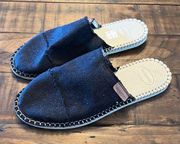 Havaianas Black Mule Espadrilles NEW Size 9 Slip On Cotton Upper