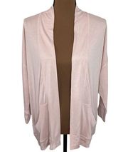 BB Dakota unstructured drapey 3/4 sleeve lounge cardigan in dusty pink size XS