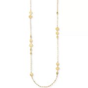 Style & Co Hammered Disc Mixed Chain Station Necklace in Gold-Tone NWT MSRP $30