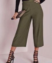 Joie Green High Waisted Wide Leg Crop Pants In Green Size 8