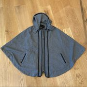 Banana Republic  Hooded Cape in Gray and Black