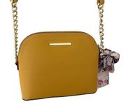 Steve Madden crossbody bag mustard yellow with floral scarf purse