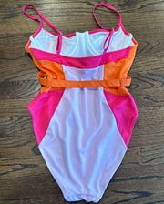 Solid & Striped Spencer Color block One Piece Bathing Suit Size Large U0772