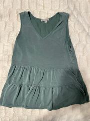 Green cute ruffled tank 