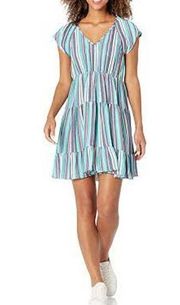 NWT Gabby Skye Striped Tiered Flutter Sleeve Dress Size 6