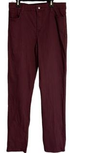 Bandolino Pants Stretchy Womens 10 Maroon Straight Leg