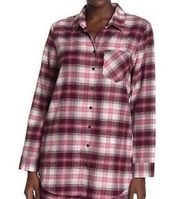 Free Press plaid Flannel nightshirt pajama top