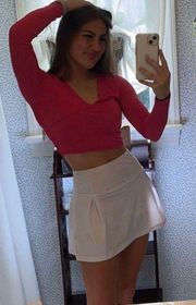 White Mini Skirt With Shorts