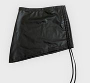 Asymmetrical faux leather mini skirt