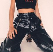 I.AM.GIA Cobain Patent Faux Leather Chain Pant Sz XS