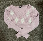 Pink Crop Top Long Sleeve