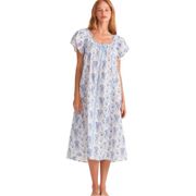 NWT LOVESHACKFANCY Sashi Floral Cotton Maxi Night Gown Blue Small